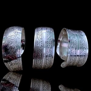 Retro Silver Tone Repousse Style Cuff NO TARNISH!